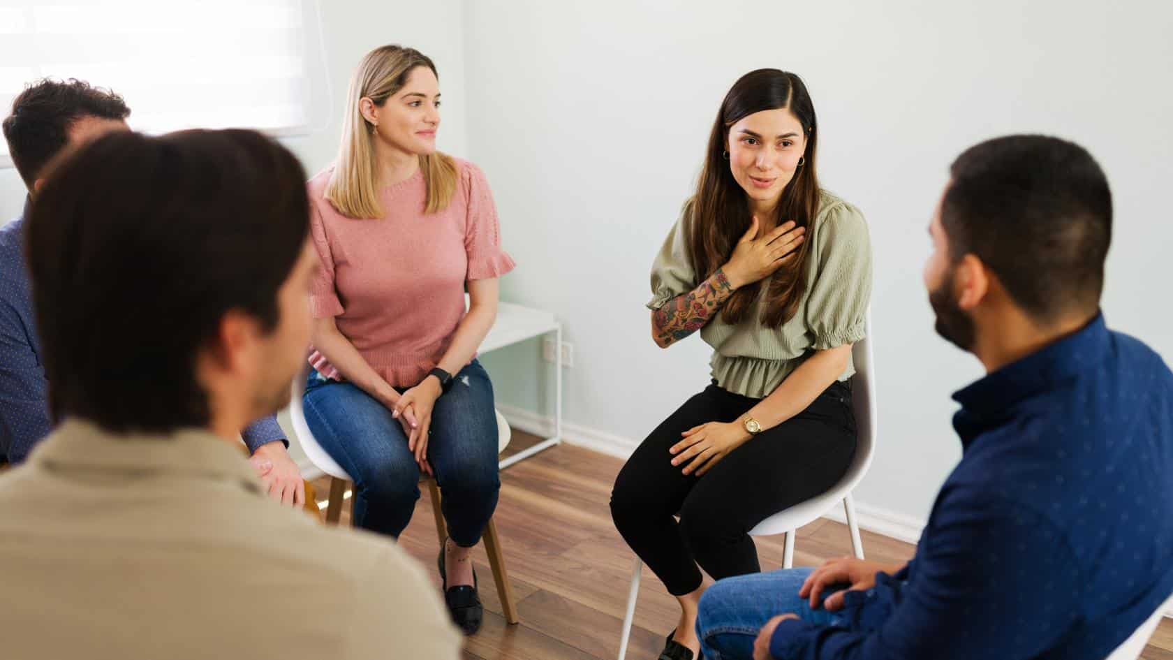 Small group discussion as part of heroin addiction treatment in San Diego, CA.