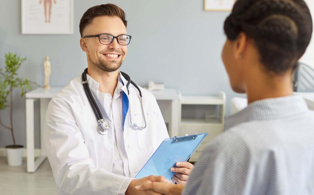 Doctor guiding a client through treatment at a San Diego detox center.