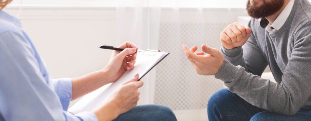 Individual participating in addiction therapy in San Diego, California.